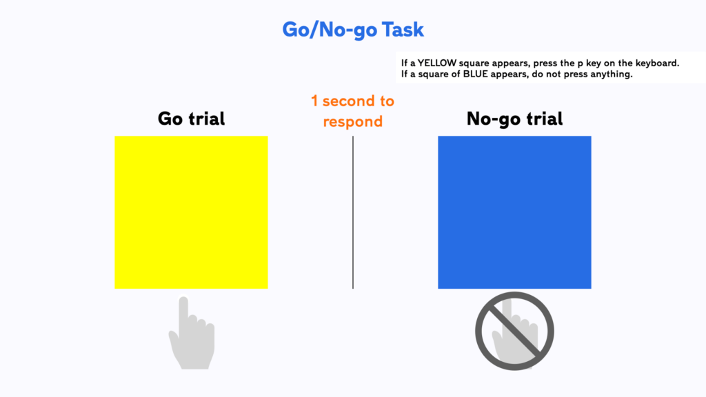 Illustration of the two types of trial in a Go/No-go experiment